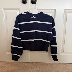 lululemon athletica Navy and White Striped Sweater Sz 4